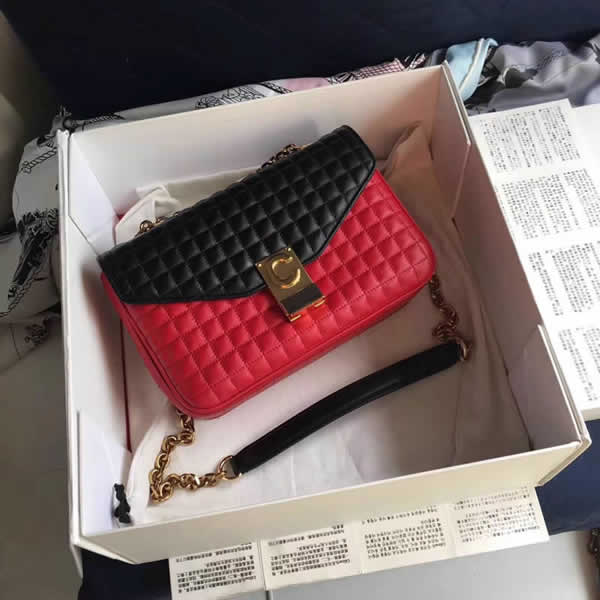2019 Fashion New Celine C Bag Red Flip Shoulder Bag Messenger Bag